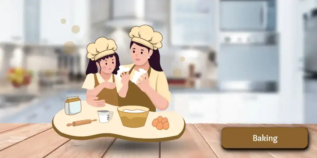 Baking with a convection microwave oven, featuring two people preparing dough
