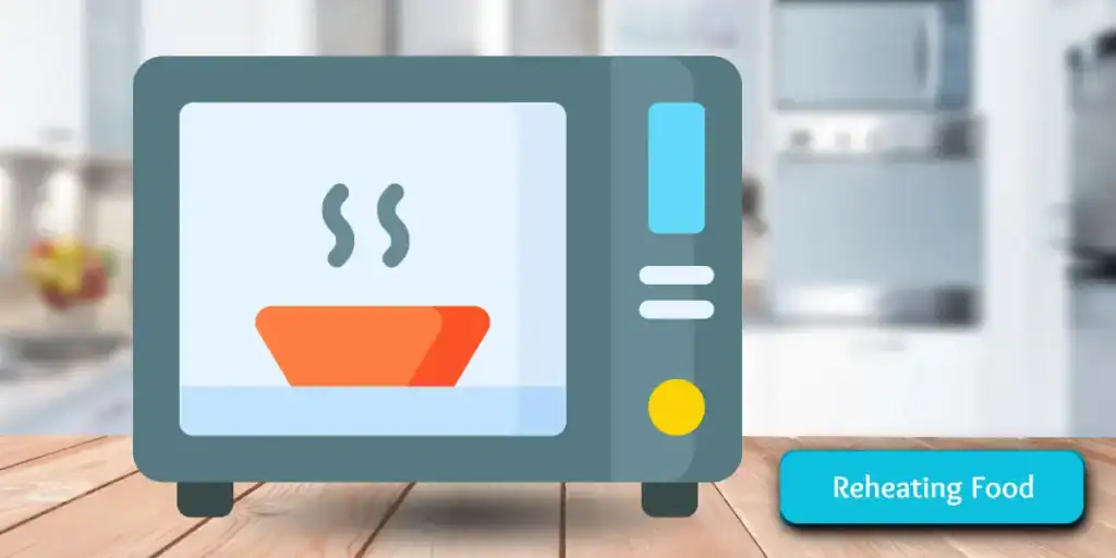 Reheating food in a convection microwave oven.