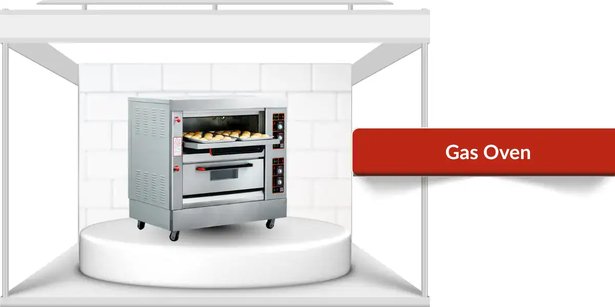 Commercial gas oven for baking bread and roasting dishes