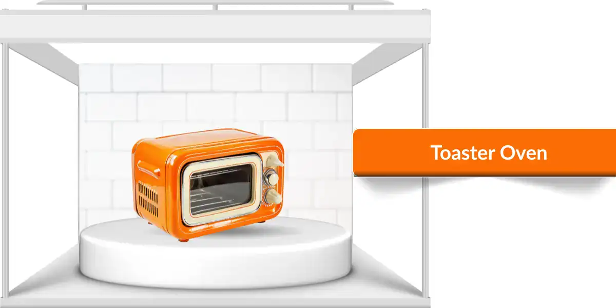 Countertop toaster oven for baking, toasting, and reheating