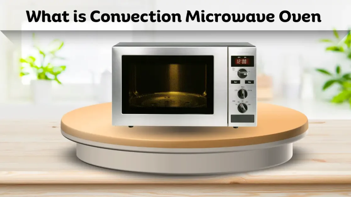 Convection microwave oven on kitchen table