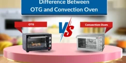 Visual banner illustrating the difference between OTG and convection oven with labeled appliances.